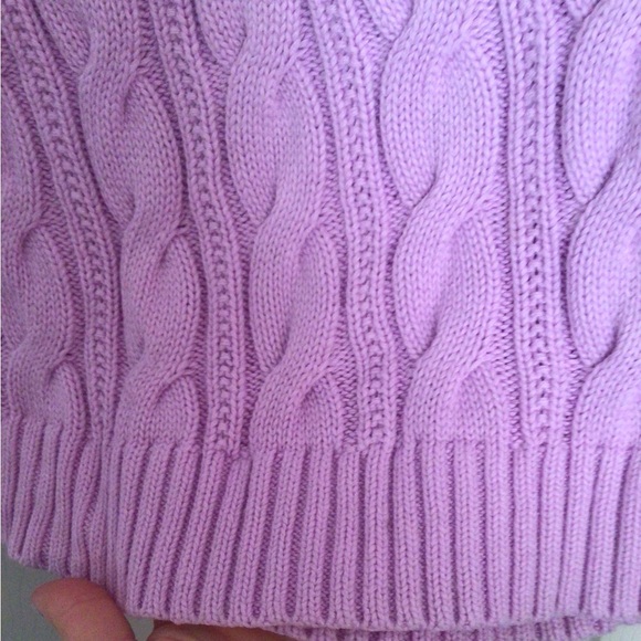 Lands’ End Lavender Cable Knit Sweater - Picture 4 of 9